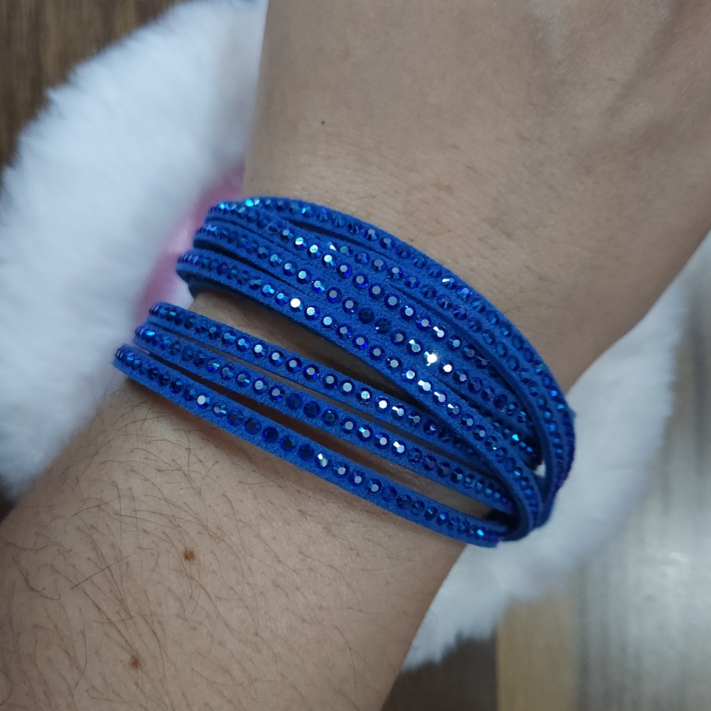 Touchstone Crystal Royal Blue Wrap-Star Bracelet - Picture 2 of 3